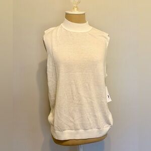 Sleeveless White Knit Top